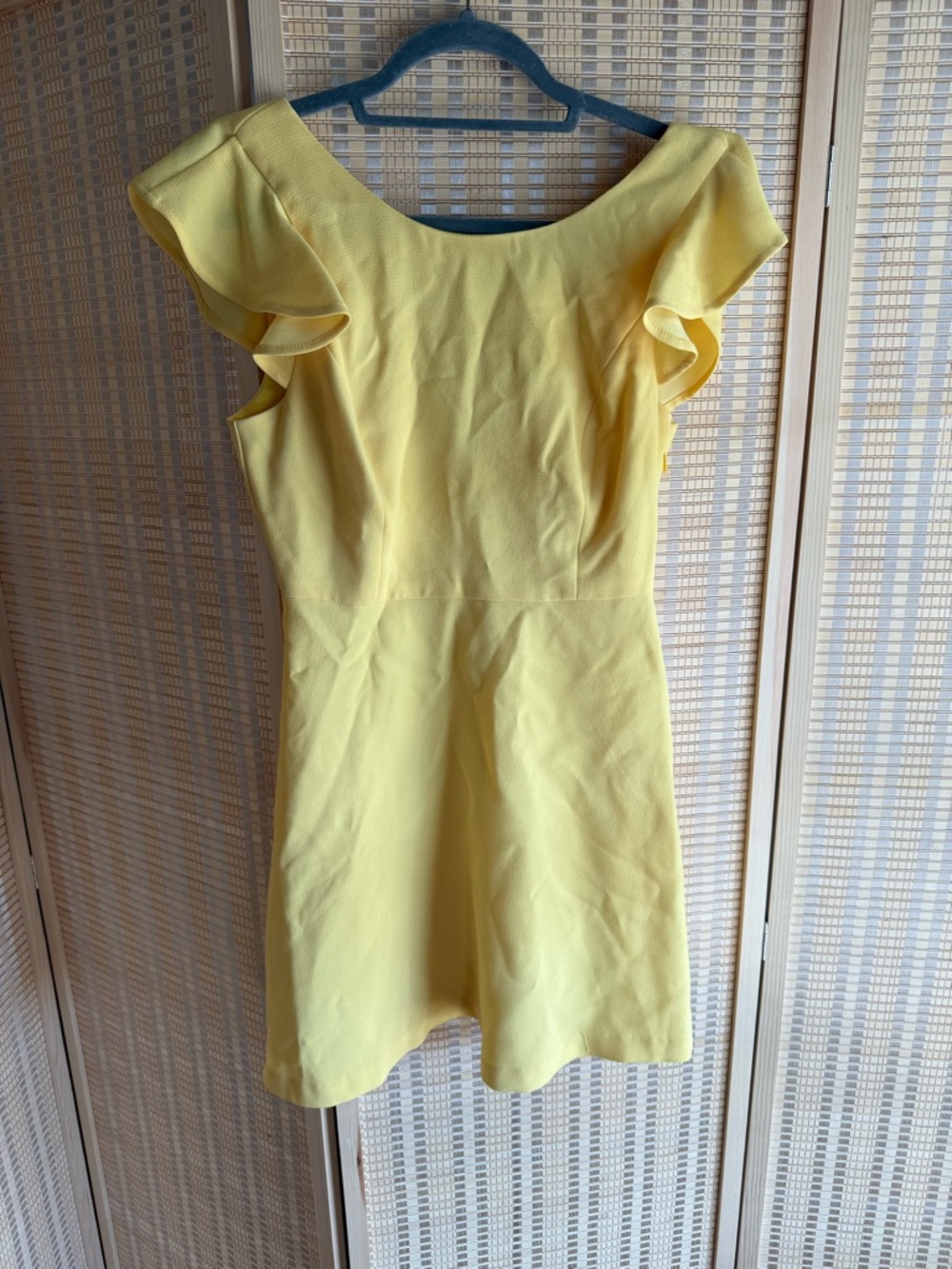 BCBGeneration Yellow Flutter-Sleeve Mini Dress
